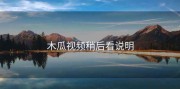 木瓜视频稍后看说明