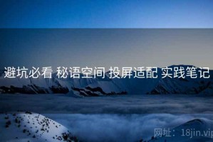 避坑必看 秘语空间 投屏适配 实践笔记