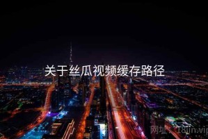 关于丝瓜视频缓存路径
