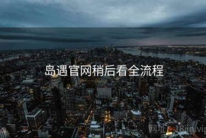 岛遇官网稍后看全流程