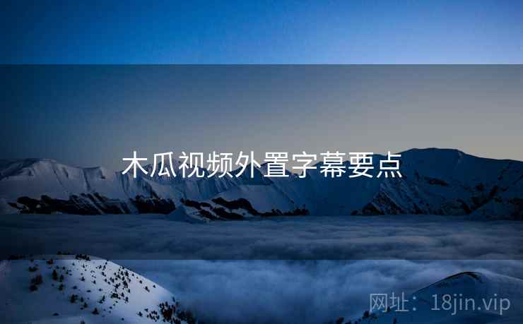 木瓜视频外置字幕要点
